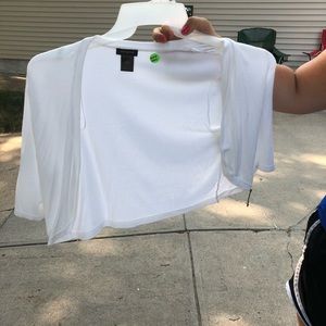 White Ann Taylor crop cardigan